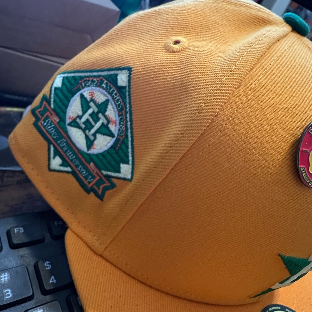 NWT Houston Astros New Era x Premium Goods Mango Pin MLB Fitted Cap Hat - Picture 3 of 9